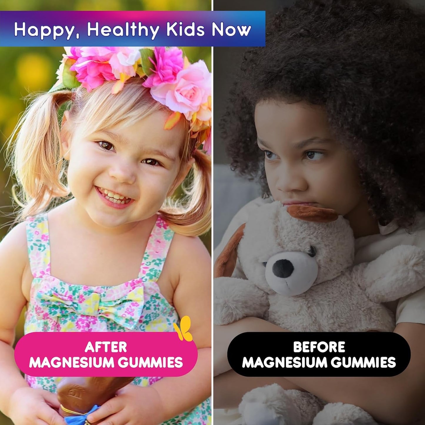 2 Pack Magnesium Glycinate Gummies for Kids & Adults Stawberry & Raspberry Flavor