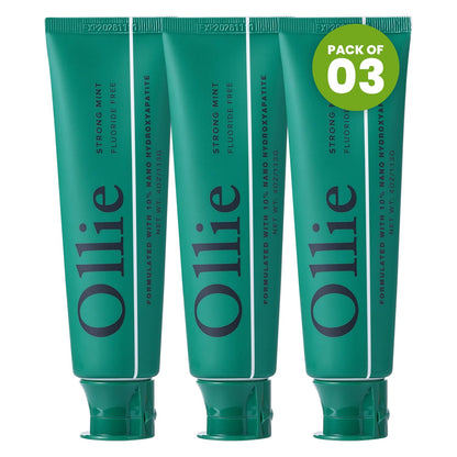 Ollie Fluoride Free 10% Nano Hydroxyapatite Toothpaste, Clean Mint, 1 Pack