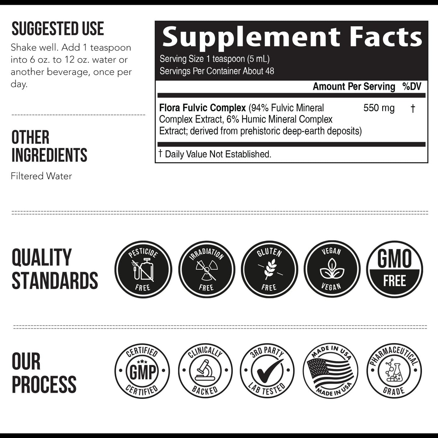 Flora Fulvic | Fulvic Acid + Humic Acid Complex – 550 mg |Mined in Utah, Prehistoric Deep Earth Extract | Immunity, Gut, Digestion – Natural Trace Mineral Complex, Fulvic Acid Supplement – 60 Capsules