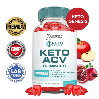 (3 Pack) Keto Genesis Keto ACV Gummies Advanced Formula 1000MG Keto Genesis Keto