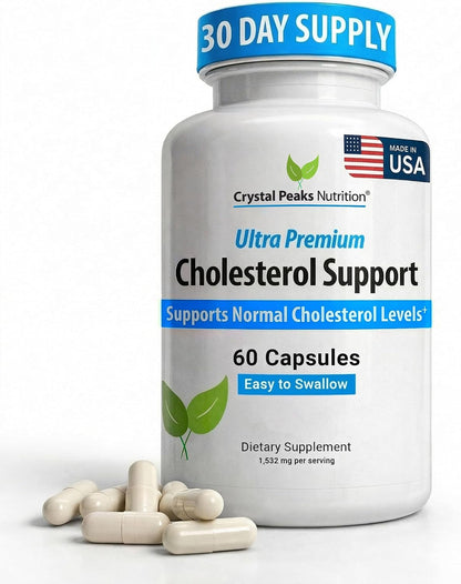 Cholesterol Supplement - All-Natural Ingredients to Support Normal Colesterol Levels. Supports Optimal Circulation. 60 Capsules