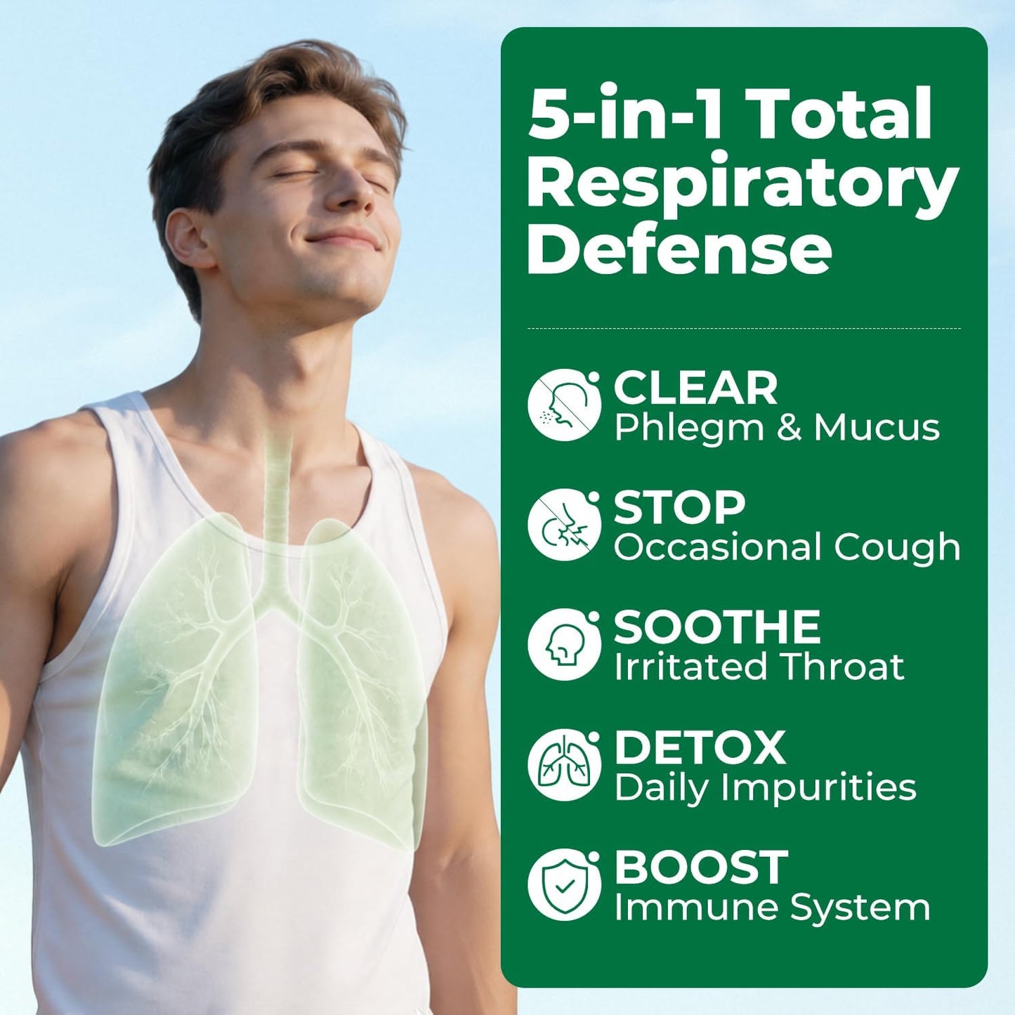 OxyEnergy Mullein Leaf Extract for Lungs, 9-in-1 Lung Detox for Smokers with Thyme, Ivy, Licorice & Quercetin, Mucus Relief, Respiratory & Immune Support, Alcohol Free, Non-GMO, 21 Sticks Mint Berry