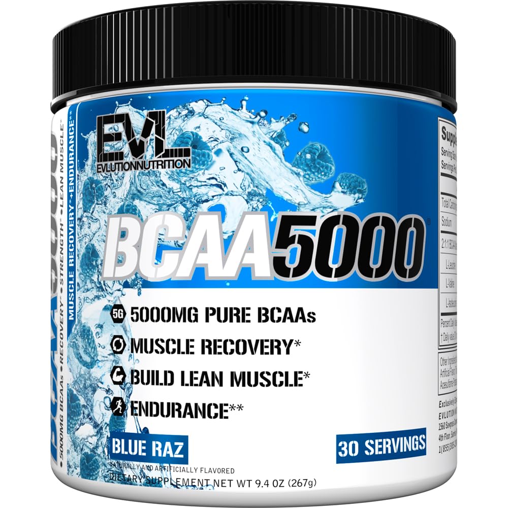 Evlution EVL BCAAs Amino Acids Powder - BCAA Powder Post Workout Recovery Drink and Stim Free Pre Workout Energy - 5g Branched Chain Amino Acids Supplement for Men - Cherry Limeade (Dye Free)