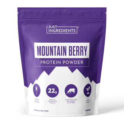 JUST INGREDIENTS Vanilla Bean Protein Powder – 20-Serving Blend with 100% Grass-Fed Whey & Organic Plant Proteins – Real Vanilla Bean & Cinnamon – Supports Muscle Recovery, Energy*