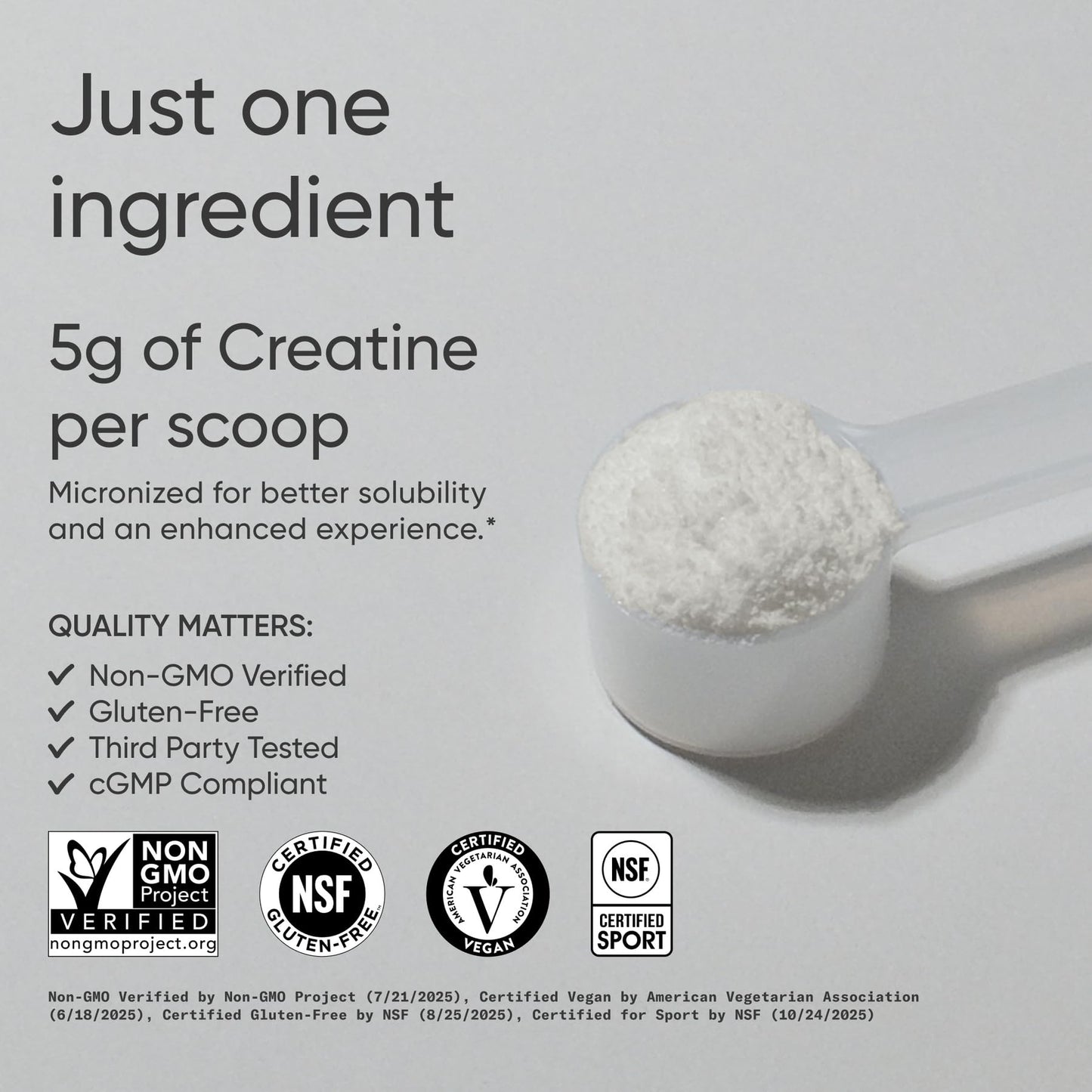 Sports Research Creatine Monohydrate - Gain Lean Muscle, Improve Performance and Strength and Support Workout Recovery* - 5 g Micronized Creatine - 17.64 oz