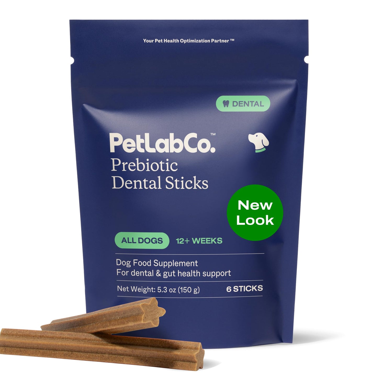 PetLab Co. Dental Sticks – Dog Dental Chews -Target Plaque & Tartar Build-Up at The Source - Designed to Maintain Your Dog’s Oral Health, Keep Breath Fresh and Provide Digestive Help (24 Sticks) | Ridged texture with chicory root prebiotic and peppermint