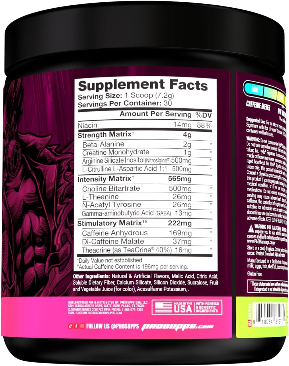 ProSupps L-Carnitine 3000 Stimulant Free Liquid Shots (31 Servings, Berry) and Mr. Hyde Signature Series Pre-Workout Energy Powdered Drink (30 Servings, Watermelon) Bundle