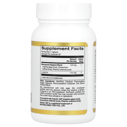 California Gold Nutrition Menopause Support, 30 Veggie Capsules