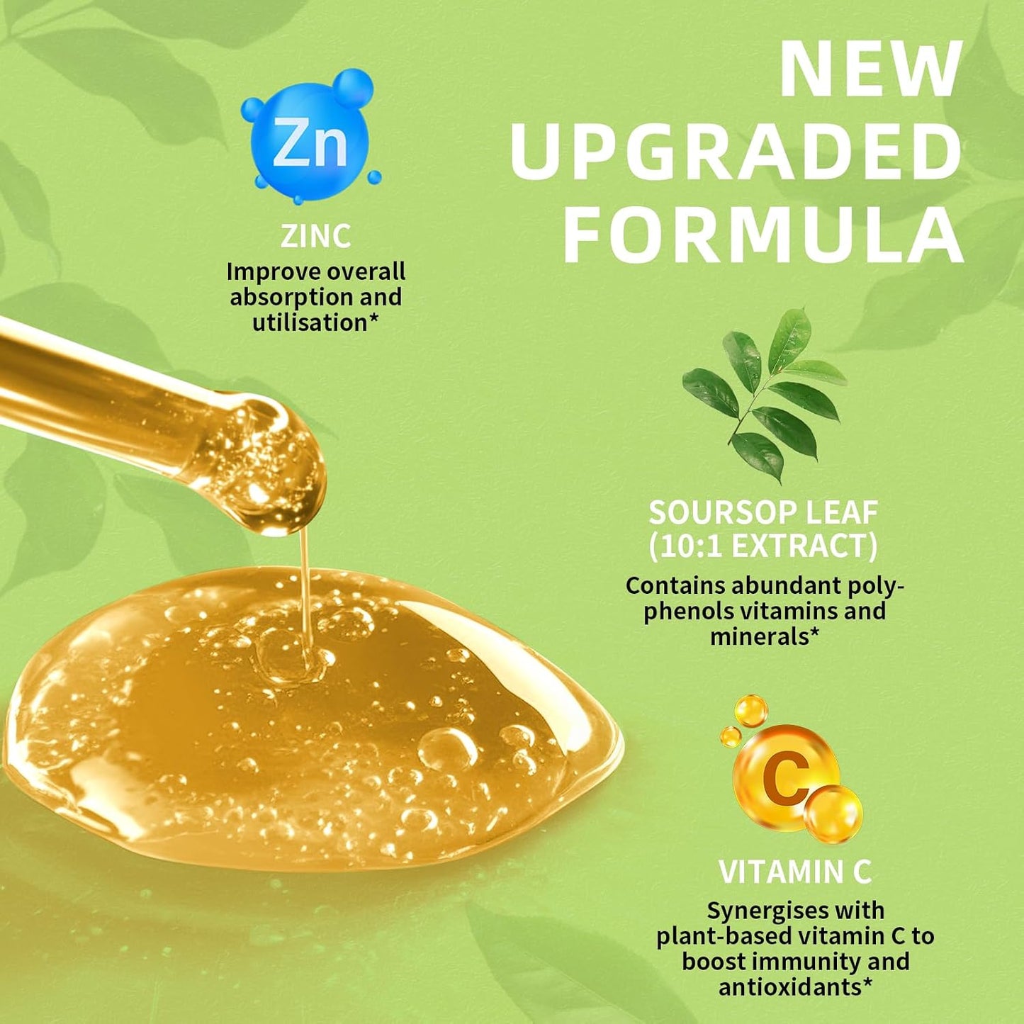 Lukaree Pure Soursop Graviola Leaf Extract for Immunity, Gut Health & Natural Energy Support – Soursop Bitters Liquid with Cold Extract – Vegan | Gluten-Free | 2 Fl Oz