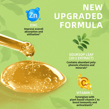 Lukaree Pure Soursop Graviola Leaf Extract for Immunity, Gut Health & Natural Energy Support – Soursop Bitters Liquid with Cold Extract – Vegan | Gluten-Free | 2 Fl Oz