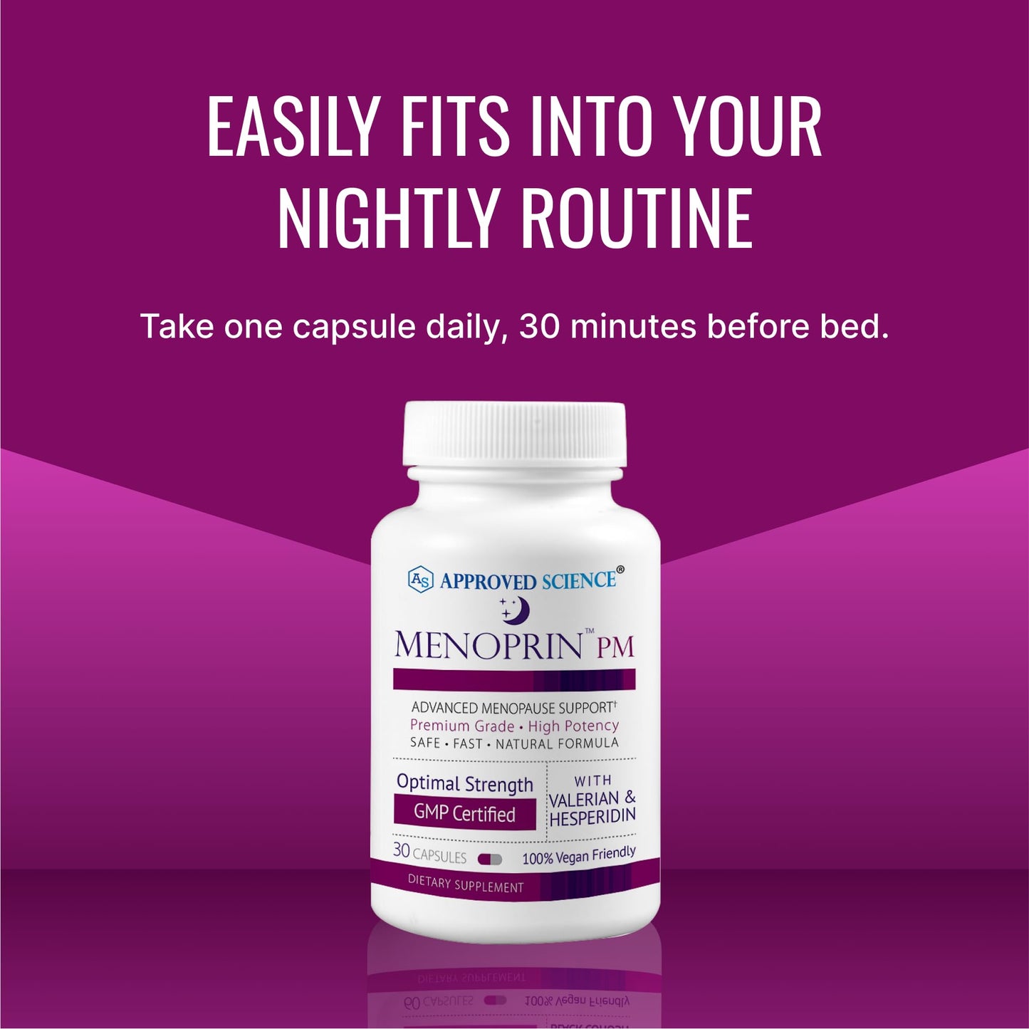 Approved Science Menoprin - Menopause Support - Protykin, Black Cohosh - 60 Capsules - 1 Bottle Menoprin Day - Vegan