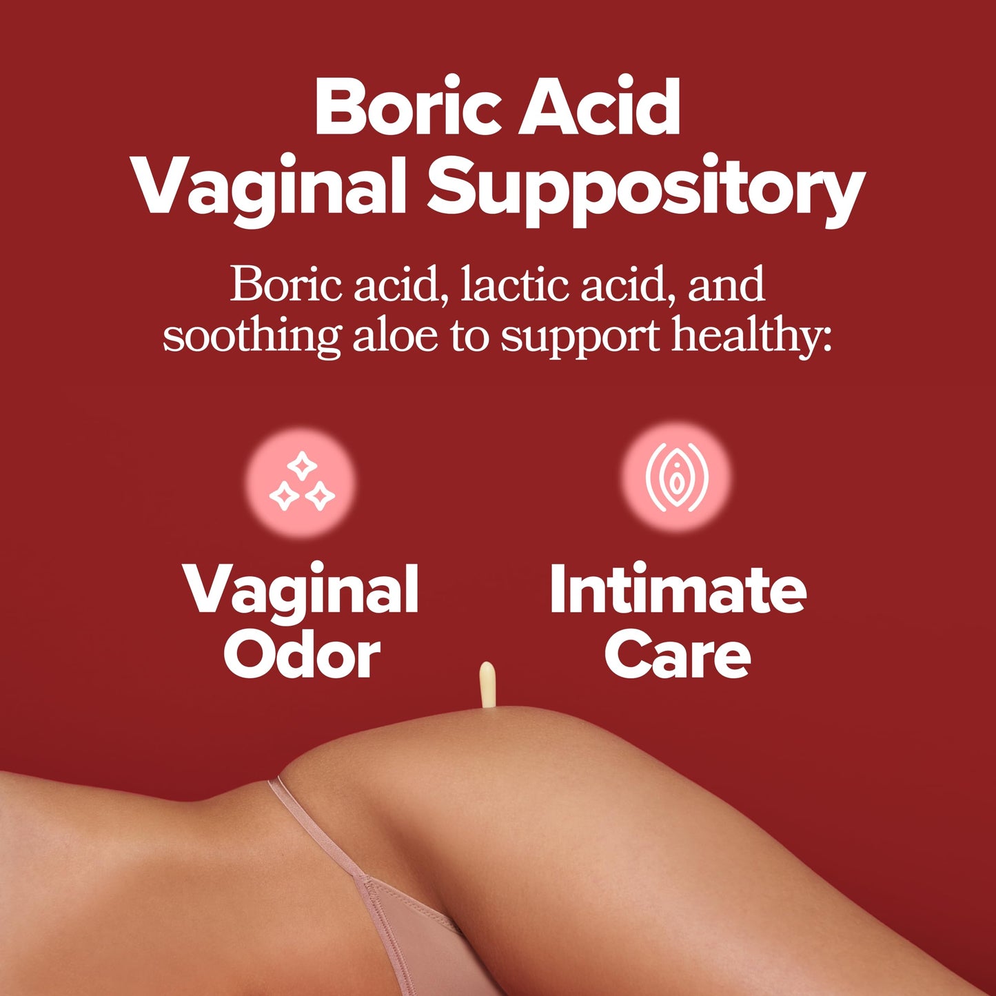 O Positiv URO Boric Acid Vaginal Suppository with Lactic Acid – 12 Ct