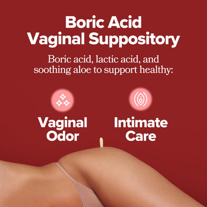 O Positiv URO Boric Acid Vaginal Suppository with Lactic Acid – 12 Ct
