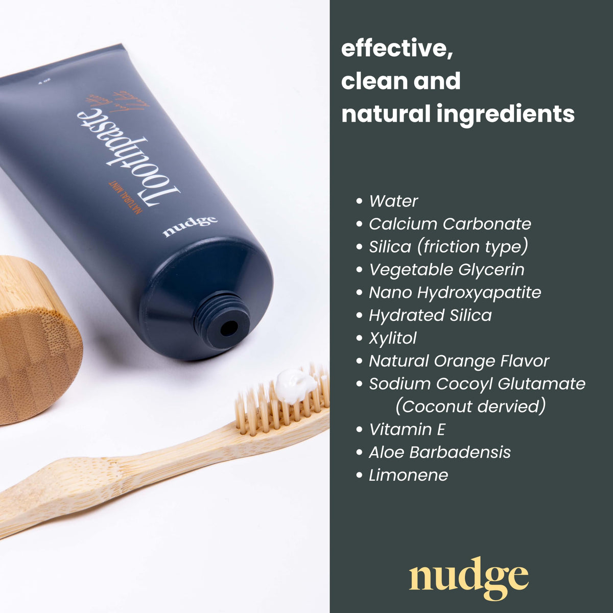 Nudge 10% Nano Hydroxyapatite Toothpaste, Natural Mint, 4.5 oz, Pack of 2