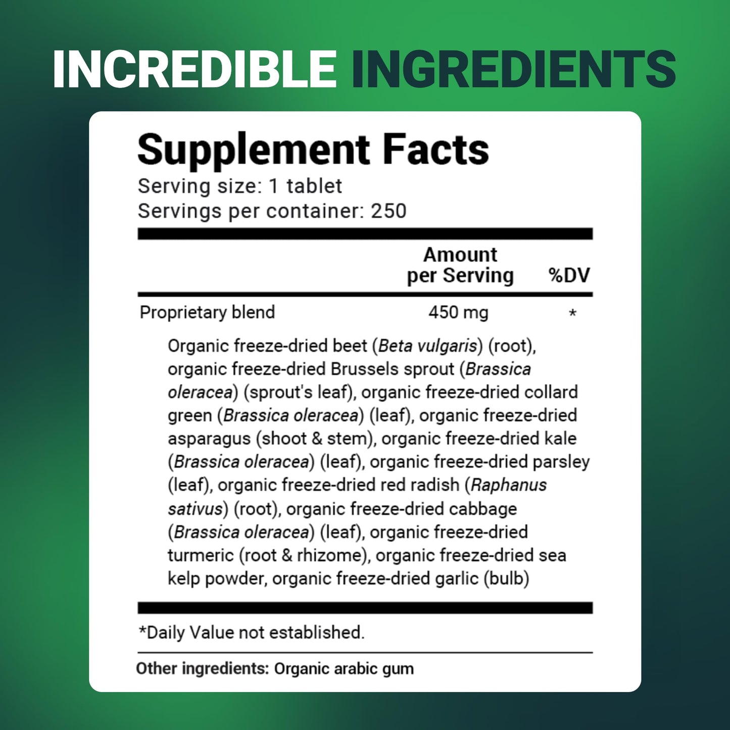 Dr. Berg's Greens Superfood Cruciferous Vegetable Tablets - Vegetable Supplements for Adults w/ 11 Phytonutrient Super Greens - Energy, Immune System & Liver Veggie Tablets - 90 Tablet
