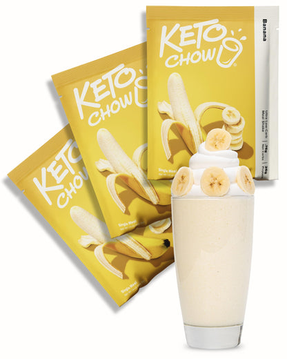 Keto Chow Chocolate Peanut Butter Meal Replacement Shake Powder, 3 Meals