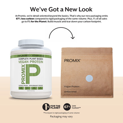 ProMix Nutrition Plant-Based Vegan Protein Powder, Vanilla - Pea Protein & Vitamin B-12 - Post Workout Fitness & Nutrition Shakes, Smoothies, Baking & Cooking Recipes - 2.5 Pound (Pack of 1)