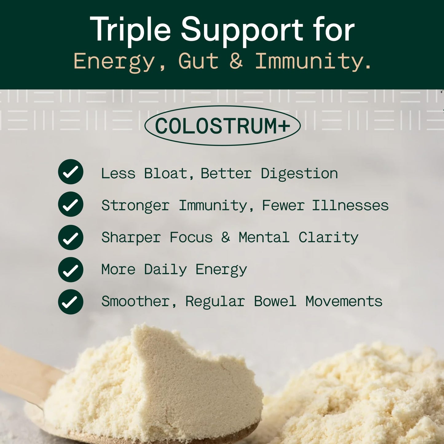 Adapt Naturals Colostrum Supplement (2500mg) with Lactoferrin & Beta-Glucan | Bio-Avail Grass Fed Bovine Colostrum Powder for Gut Health, Immune Support & Vitality, Non-GMO, Unflavored - 30 Day Supply