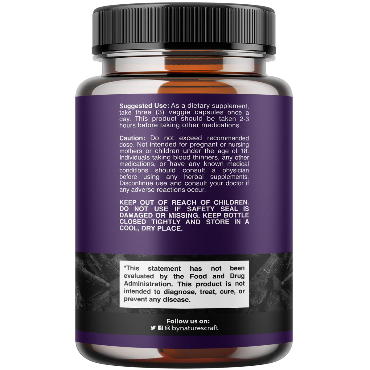 Cleanse and Detox Activated Charcoal Capsules - Purifying Detox Pills with 1200mg