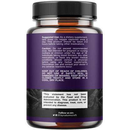 Cleanse and Detox Activated Charcoal Capsules - Purifying Detox Pills with 1200mg
