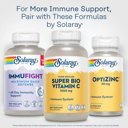 SOLARAY Super Bio Vitamin C 1000mg, Buffered, Two-Stage Timed Release with Bioflavonoids, Immune Support Supplement, High Absorption, Vegan, 60-Day Guarantee – 250 VegCaps
