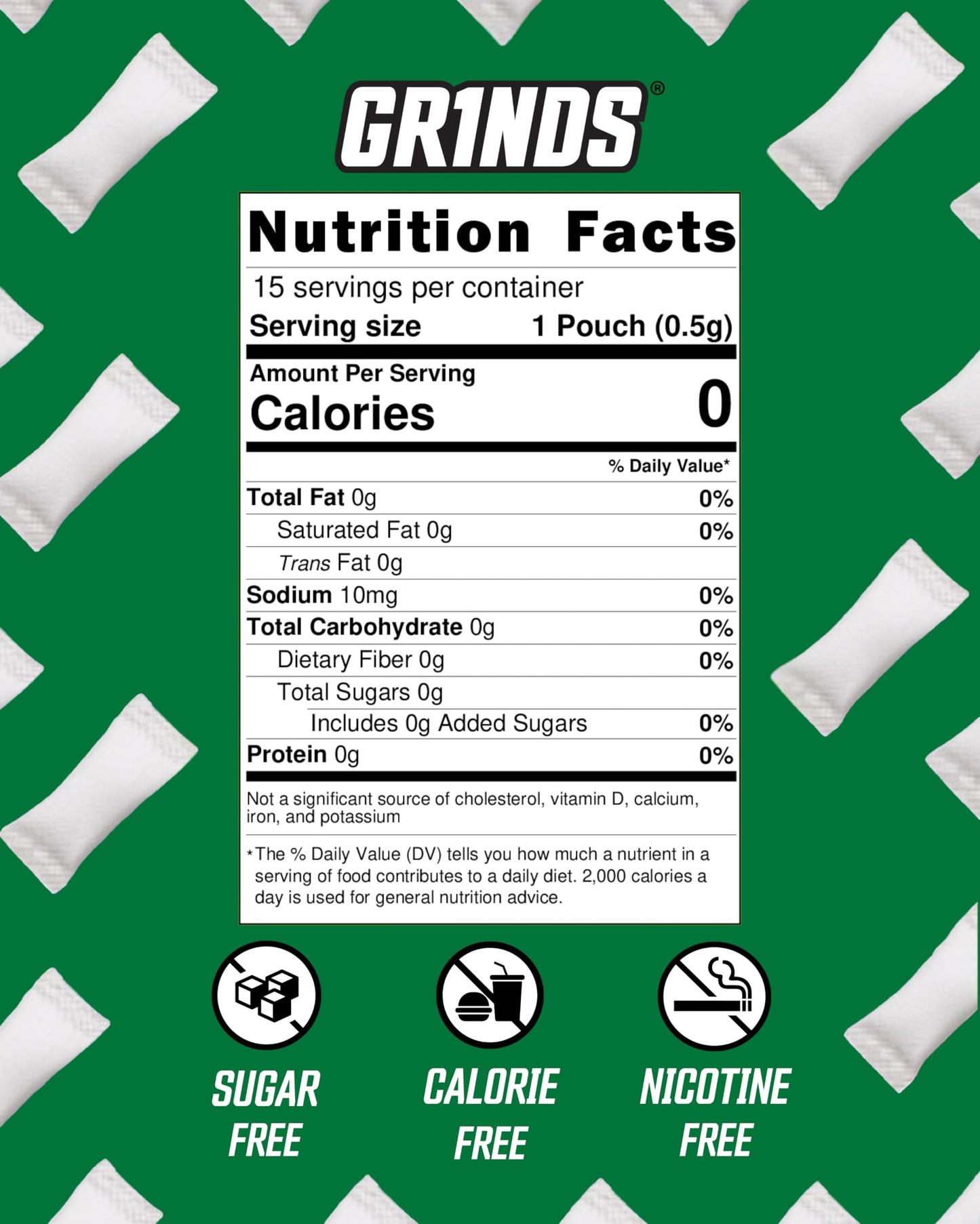 GRINDS Focus Pouches | Naturally Flavored with Nootropic Ingredients | Contains Alpha GPC and L-Theanine | Sugar-Free | 3 Pack | 18 Pouches Per Can | Blue Raspberry