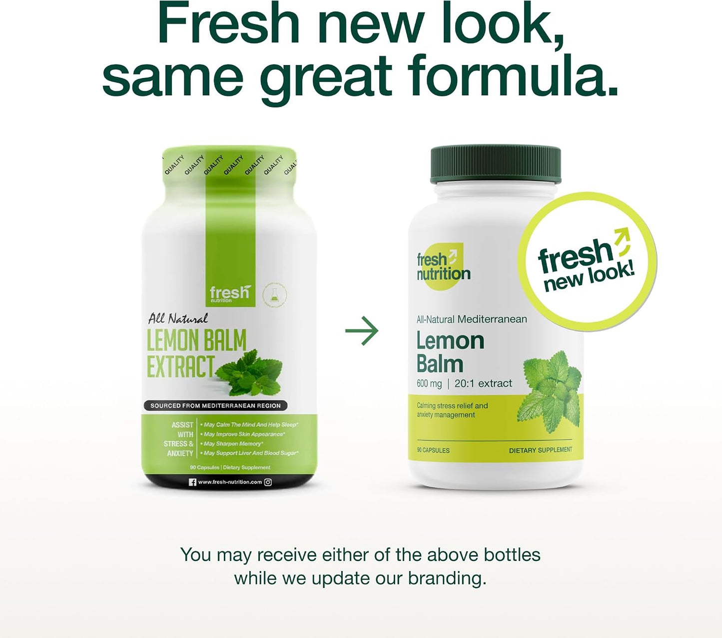 Fresh Nutrition Lemon Balm Extract Capsules.