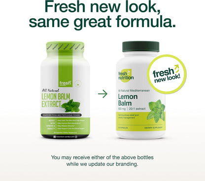 Fresh Nutrition Lemon Balm Extract Capsules.