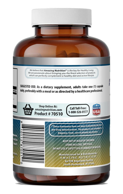 Amazing Formulas Taurine 1000 Mg | Capsules Supplement | Non-GMO | Gluten-Free | Made in USA (200 Capsules)