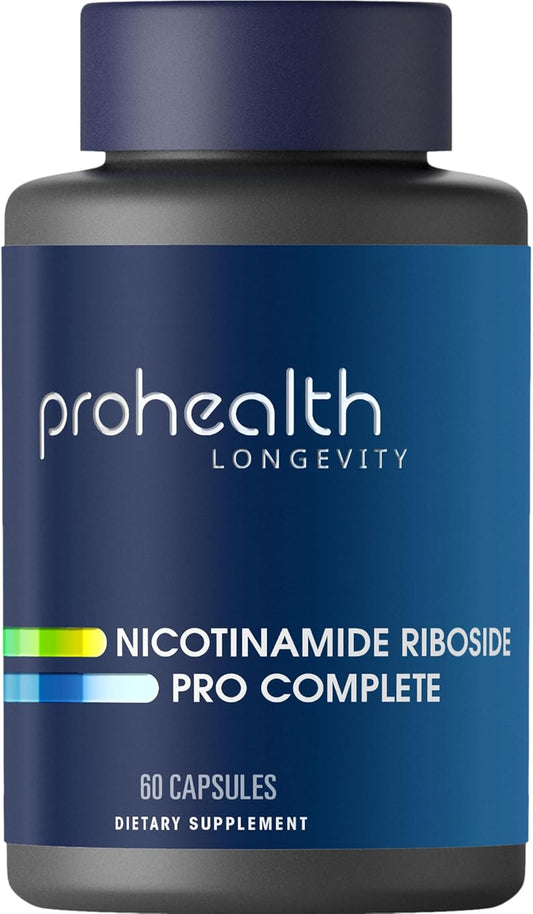 ProHealth Nicotinamide Riboside Pro Complete | 60 Capsules | Comprehensive NAD+ Support | 500mg Nicotinamide Riboside + 500mg Trans-Resveratrol + 100mg TMG Per Serving | USA Manufactured, Lab-Tested