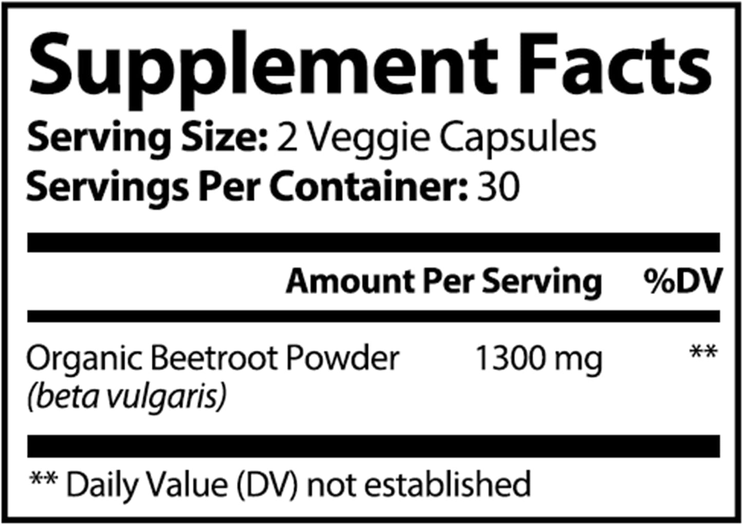 Pure Organic Beet Root Powder Extract - Blood Circulation, Promotes Arteries and Veins, Increase Nitric Oxide Production. 1300mg, 60 Veggie Capsules