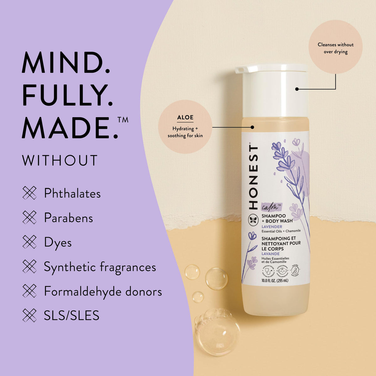 The Honest Company Lavender Calm 2-in-1 Cleansing Shampoo + Body Wash