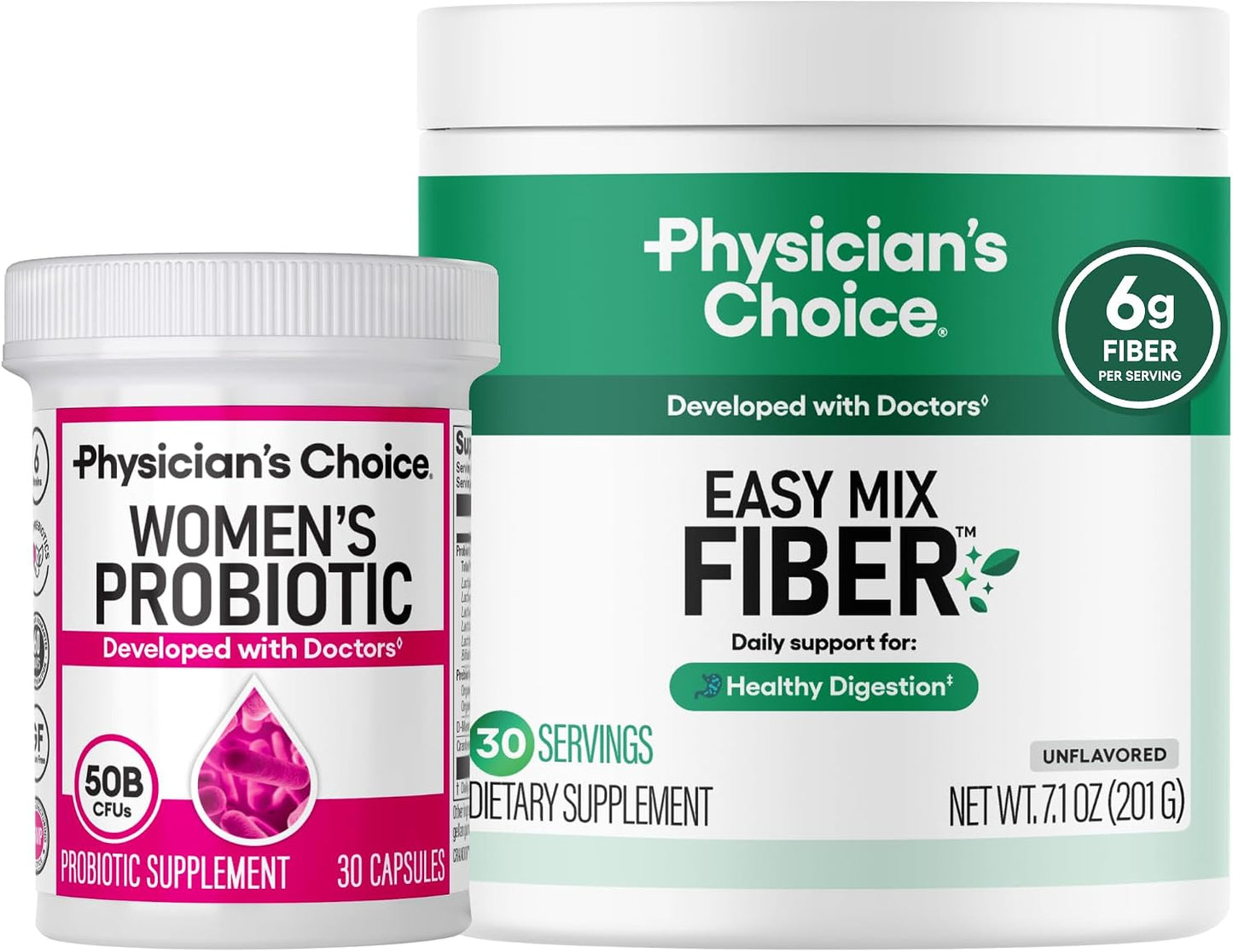 Physician's CHOICE Women's Probiotic 30 Count + Easy Mix Fiber Bundle