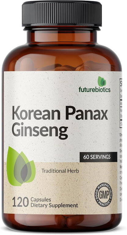 Futurebiotics Korean Panax Ginseng Energy, Memory & Brain Health Support, Non-GMO, 120 Capsules
