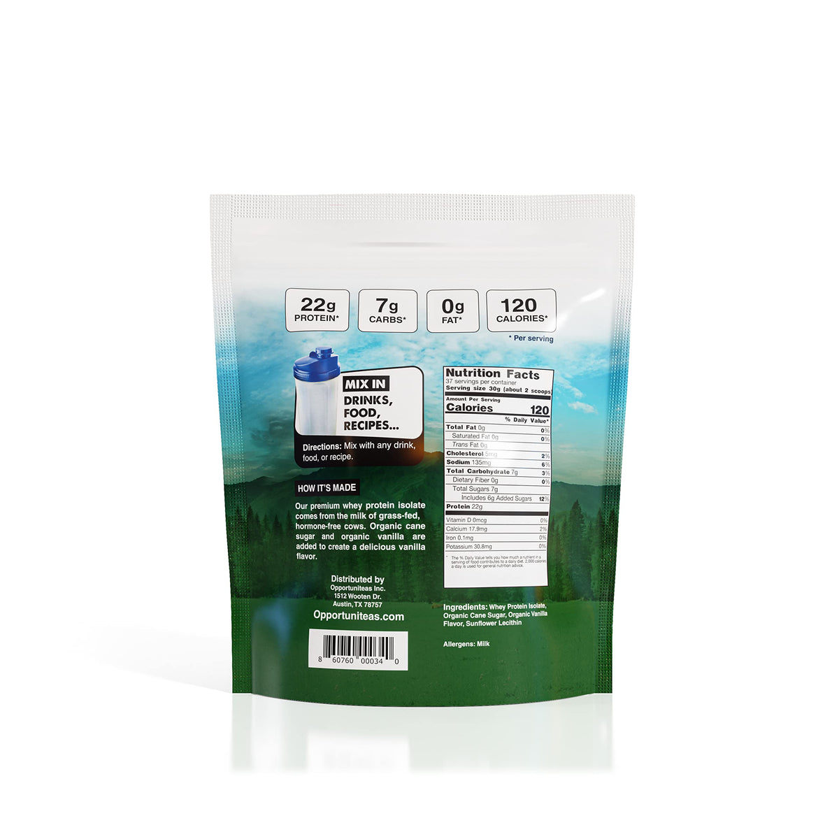 Opportuniteas Chocolate & Vanilla Whey Protein Powder Bundle - Grass Fed Whey Isolate