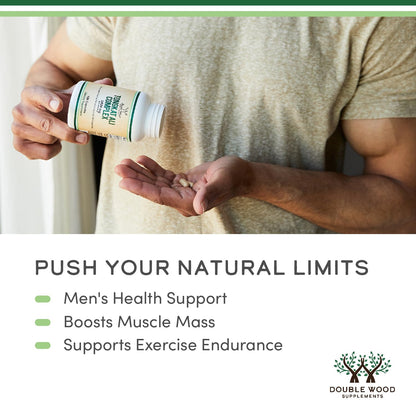 Tongkat Ali Extract - Ultra High Potency 200:1 - for Men (Longjack) Eurycoma Longifolia, 1000mg per Serving, 120 Capsules - with 20mg Tribulus Terrestris (Third Party Tested) by Double Wood