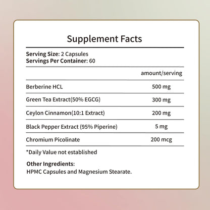 Female Metabolism Support Supplement – Natural Energy Booster & Appetite Control Pills with Berberine HCL, Green Tea EGCG– Digestive Comfort, Belly Slimming & Full Body Wellness – Made in USA