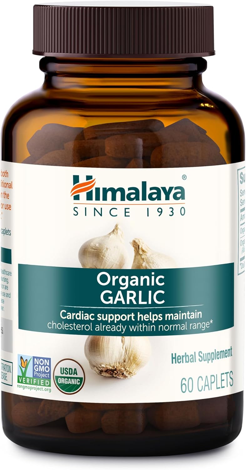 Himalaya USDA Organic Garlic Supplements, 1400 mg, 60 Caplets