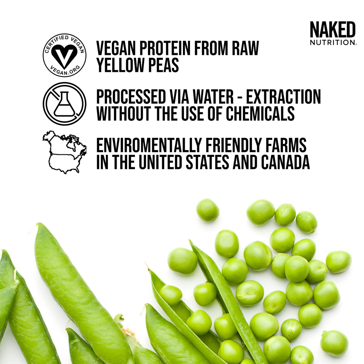 NAKED Chocolate Pea Protein - Pea Protein Isolate from North American Farms - 5lb Bulk