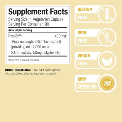 Superoxide Dismutase (SOD) Supplement Capsules. High SOD-Like Activity Enzyme for Cellular Aging & Longevity. 100% Vegan. Primary Master Antioxidant for Mitochondrial Support & Internal Skin Radiance