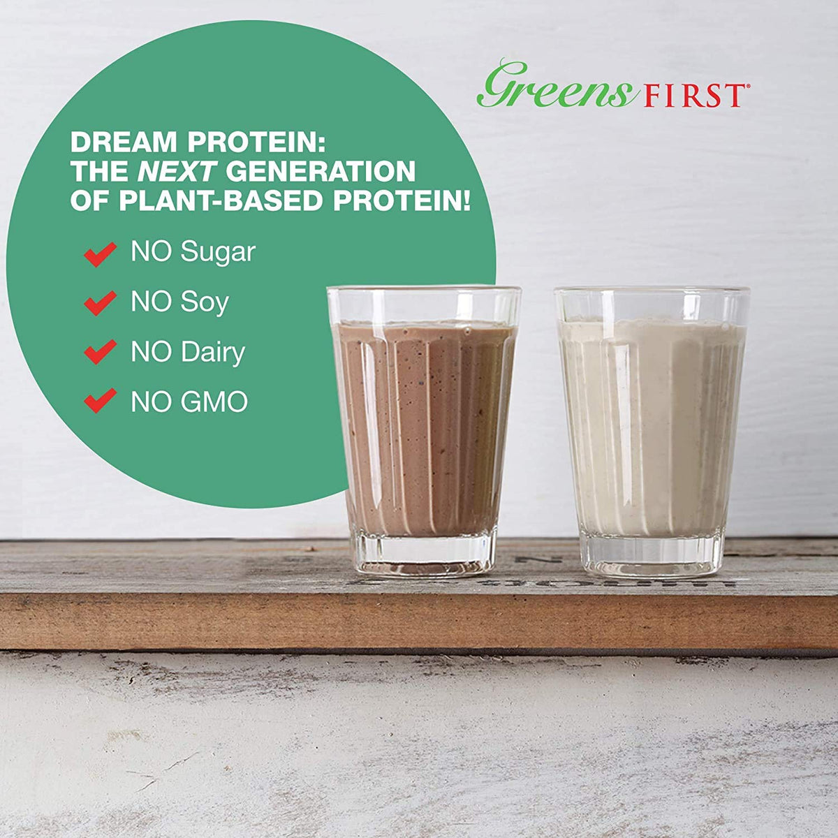 Greens First Dream Protein Plant Based – USDA Organic Dietary Supplement – Vegan