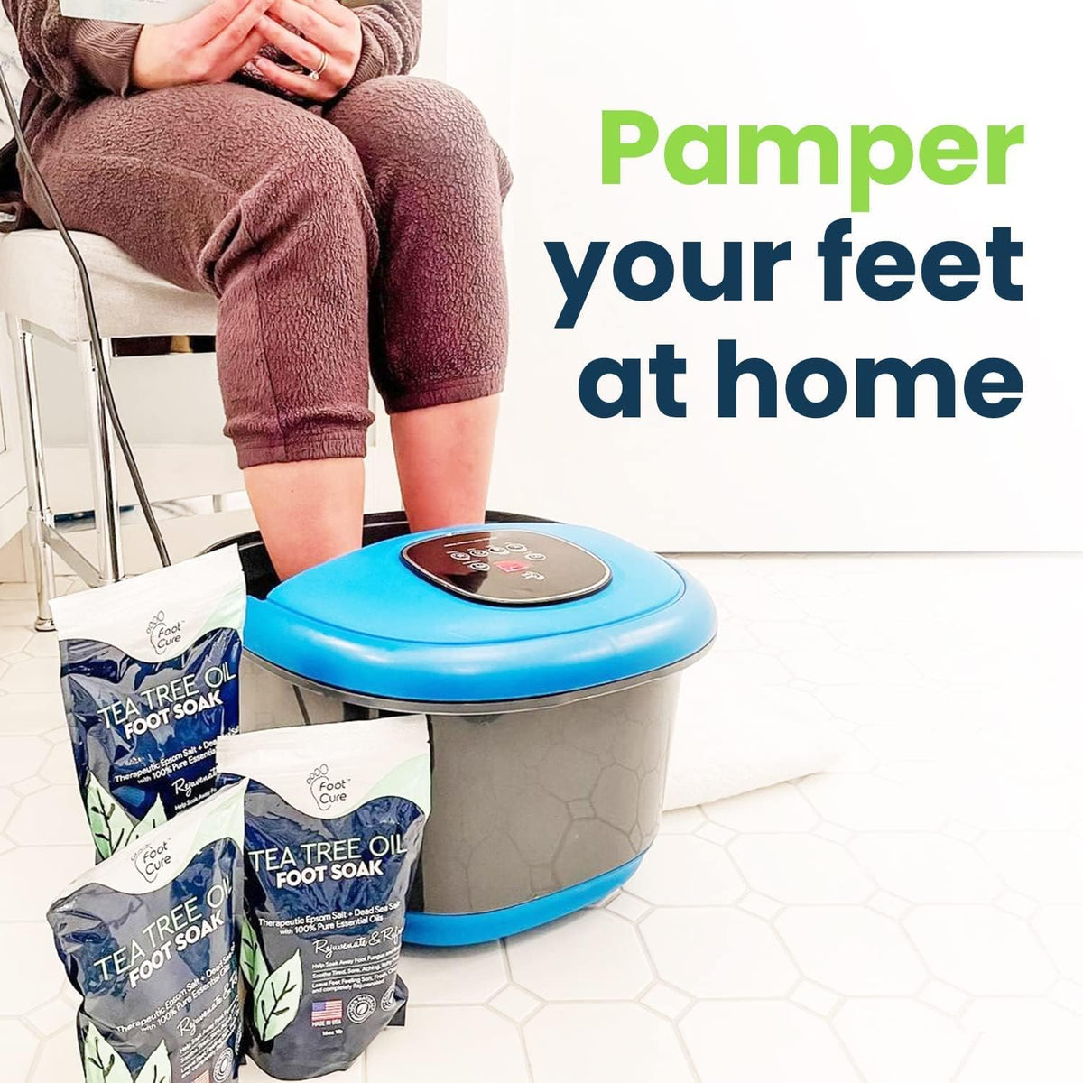 Tea Tree Oil & Citrus Detox Foot Soak with Epsom Salts - All Natural Salts for Post Workout