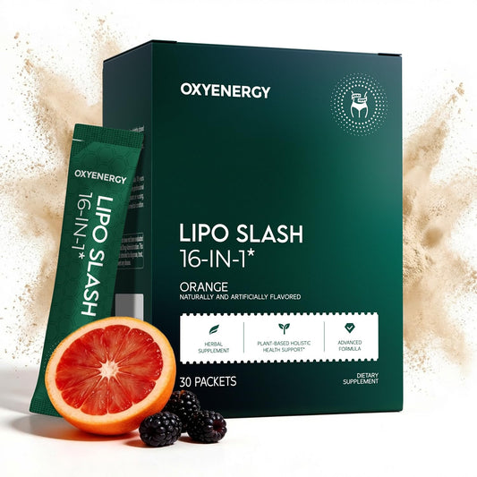 OxyEnergy LIPO Slash 16-in-1 Natural Weight Loss Supplement, 30 Packets | Supports Appetite Suppressant & GLP-1 Activate, Vegetarian, Non-GMO for Women & Men Seeking Healthy Weight Loss