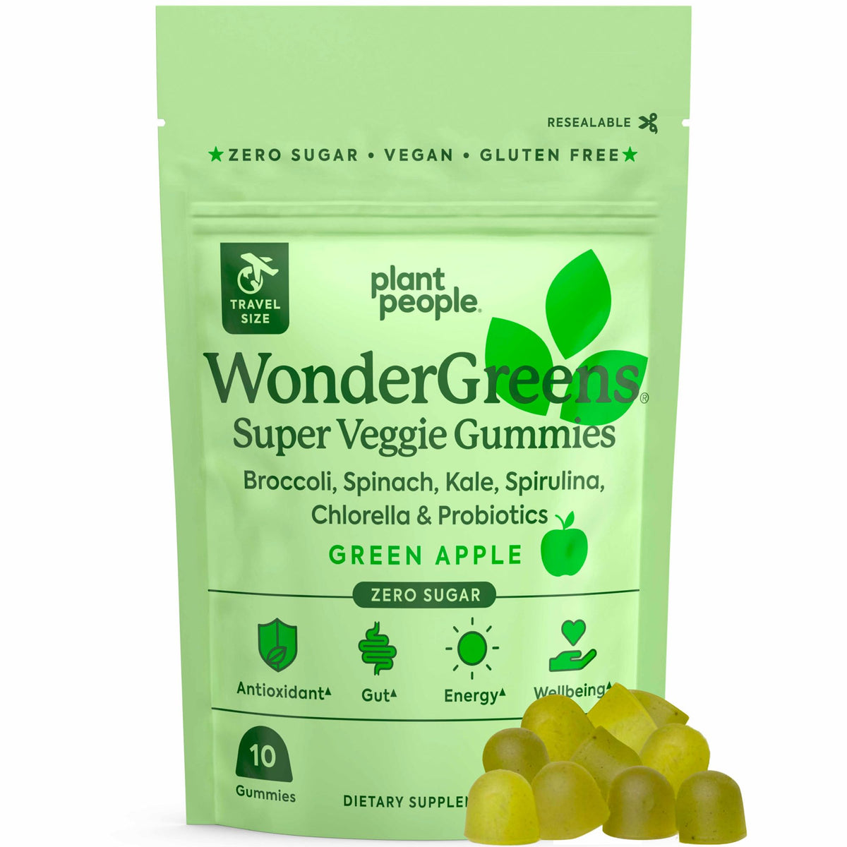 Plant People WonderGreens Veggie Gummies, Super Greens & Probiotics, 60ct