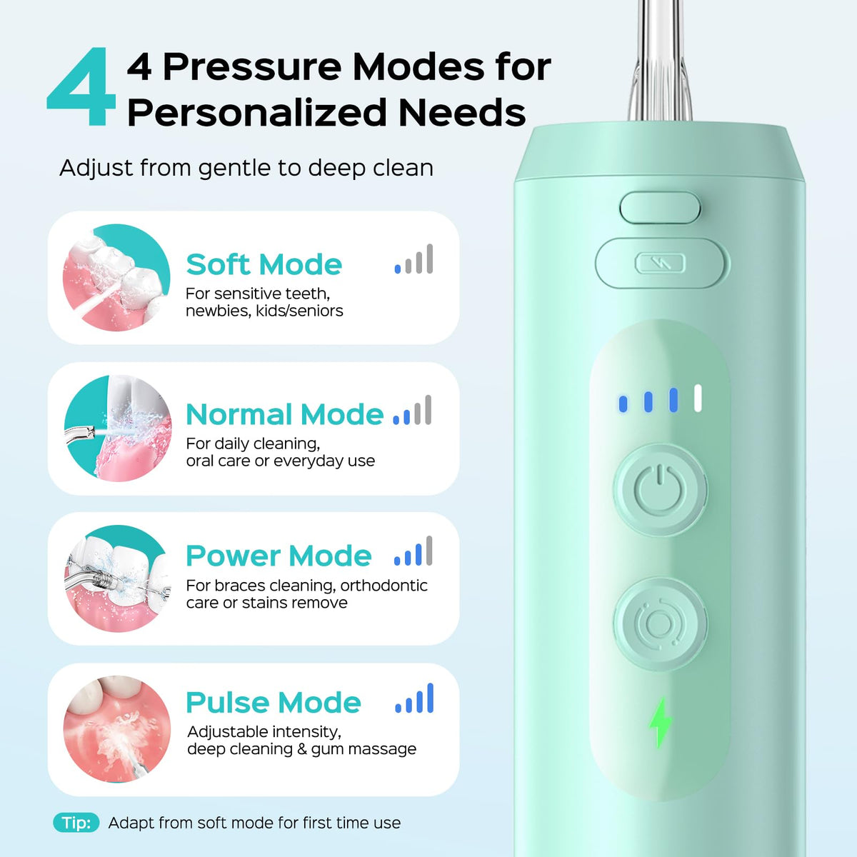 COSLUS T40 Mini Water Flosser for Travel, Portable Compact Design, Balck