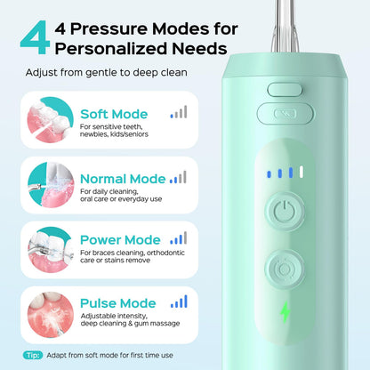 COSLUS T40 Mini Water Flosser for Travel, Portable Compact Design, Balck