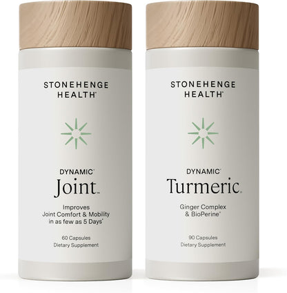 Stonehenge Health Dynamic Joint + Dynamic Turmeric Bundle Supplements Supports Comfort, Mobility, Flexibility