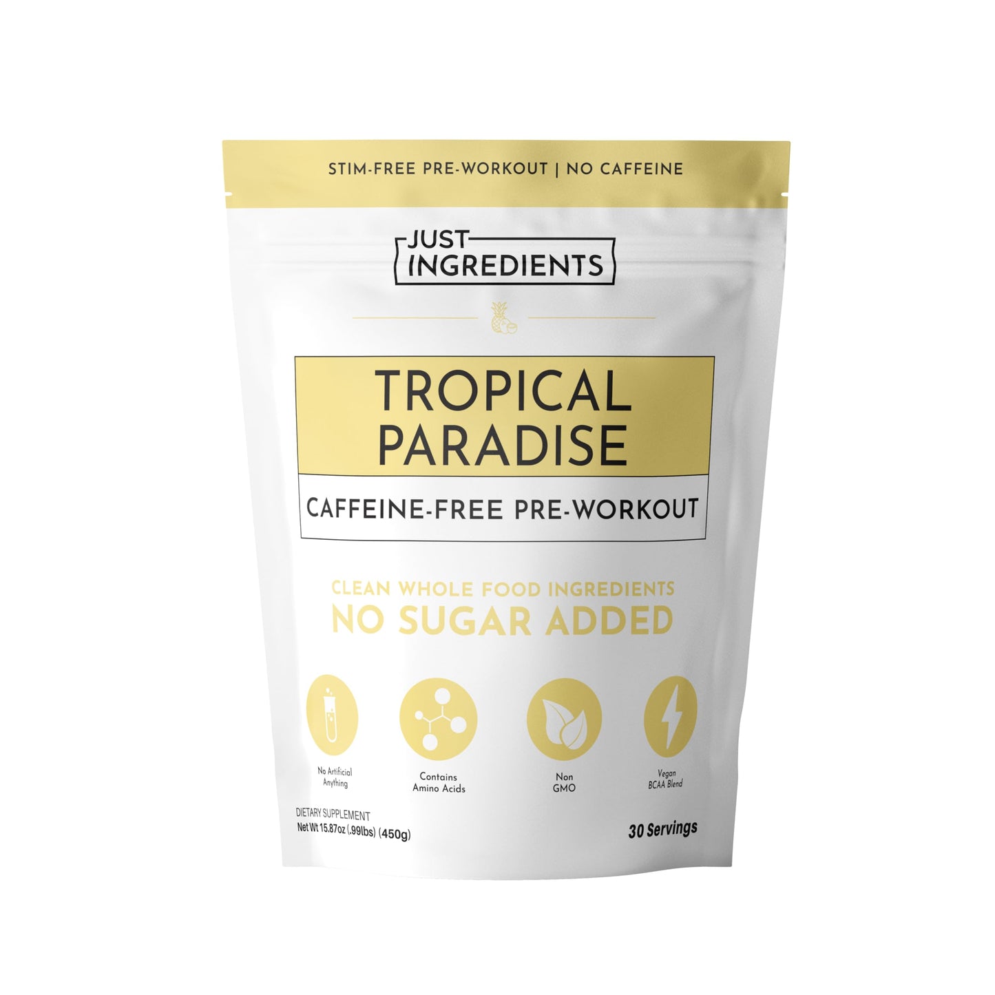 JUST INGREDIENTS Pre-Workout Raspberry Lemonade - Natural, Gluten-Free, No Artificial Sweeteners - 30 Servings, 150mg Caffeine