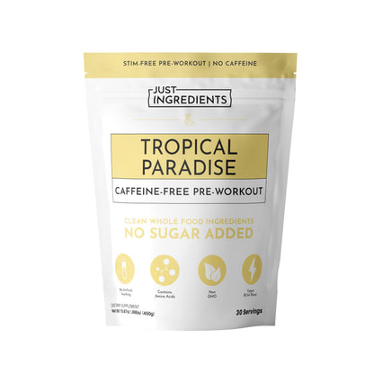 JUST INGREDIENTS Pre-Workout Raspberry Lemonade - Natural, Gluten-Free, No Artificial Sweeteners - 30 Servings, 150mg Caffeine
