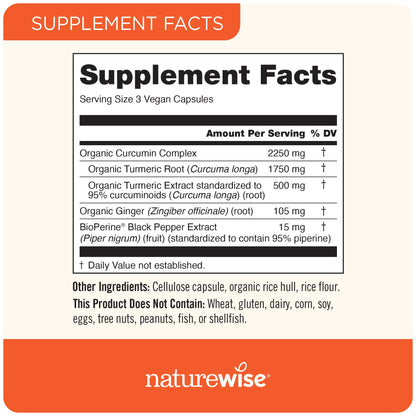 NatureWise Curcumin Turmeric 2250mg 95% Curcuminoids & BioPerine Black Pepper